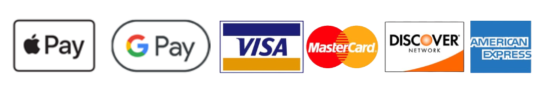 Visa, Mastercard, Apple Pay, Amex, Stripe